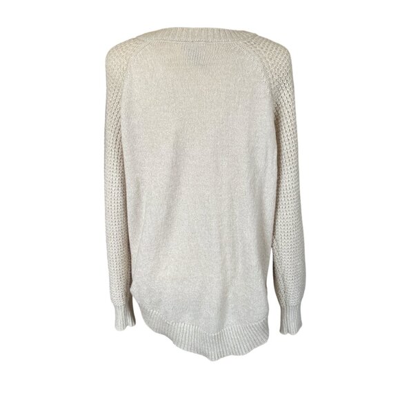 Rue+ beige long sleeve stretchy soft lace-up sweater women's size 1X - Picture 5 of 9